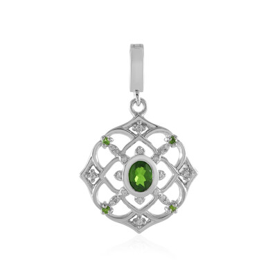 Pendentif en argent et Diopside de Russie