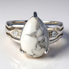 Anello in argento con Howlite