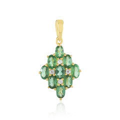 Pendentif en argent et Apatite verte