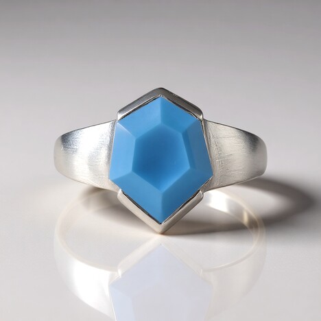 Anello in argento con Onice Blu