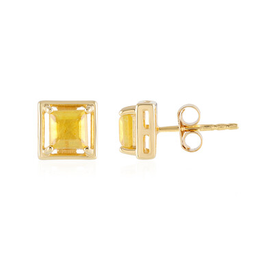 Pendientes en plata con Zafiro amarillo de Madagascar