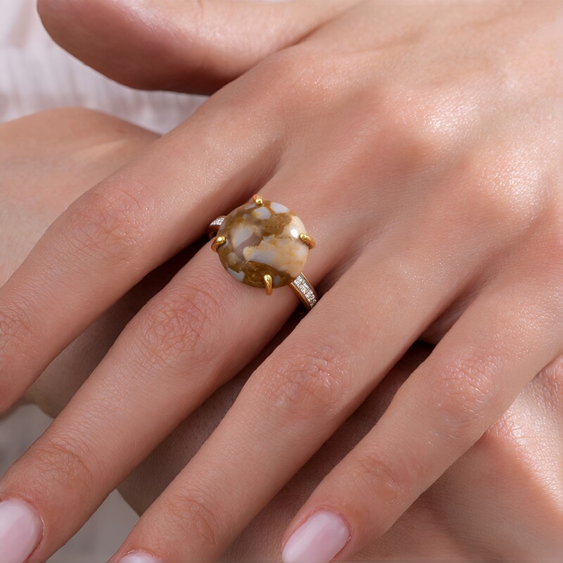 Dinosaur Bone Silver Ring