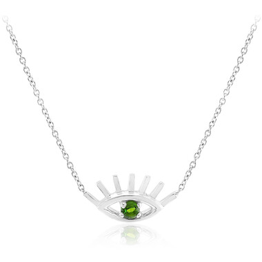 Russischer Diopsid-Silbercollier