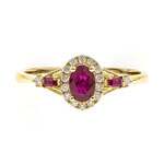 Gouden ring met een AAA Mozambique robijn