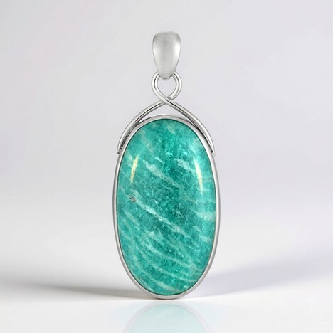 Ciondolo in argento con Amazzonite (Bali Barong)