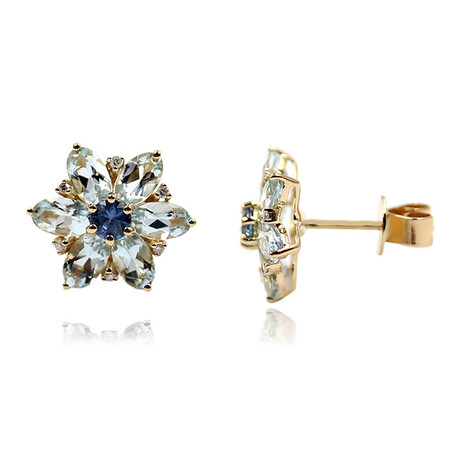 Aquamarin-Goldohrringe