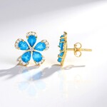 Orecchini in argento con Apatite Blu Neon