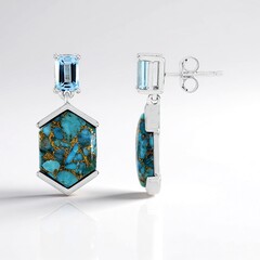 Orecchini in argento con Turchese Ramato Blu Mohave (Faszination Türkis)