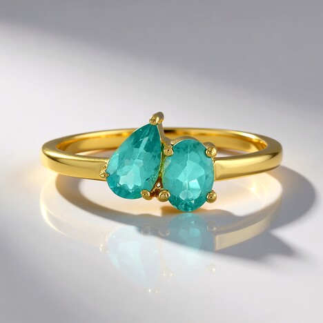 Anello in argento con Apatite Blu