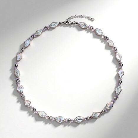 Collana in argento con Perla d'Acqua Dolce Bianca