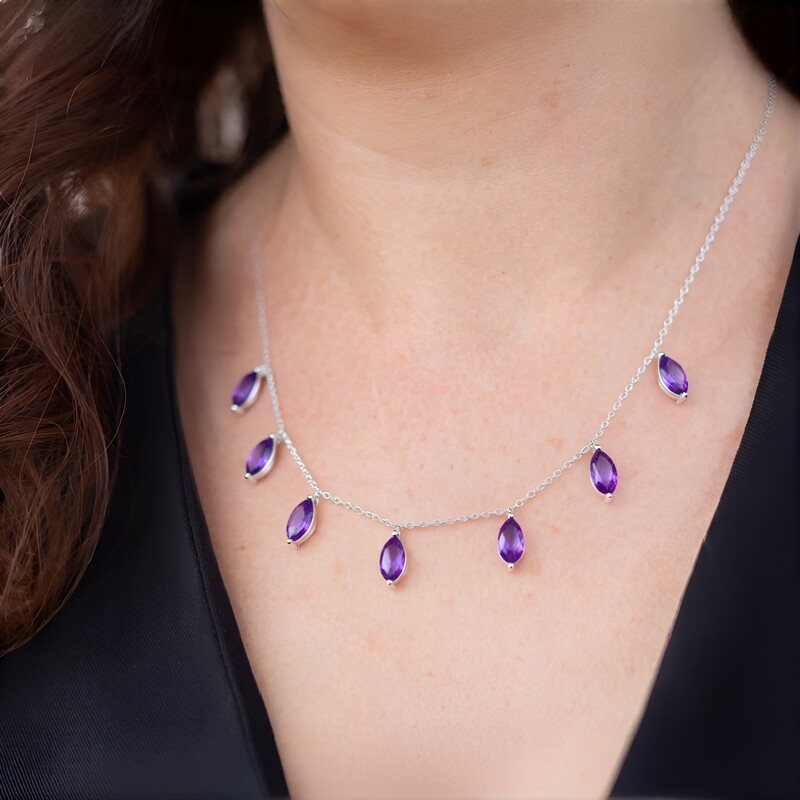 Collana in argento con Ametista Zambiana (de Melo)