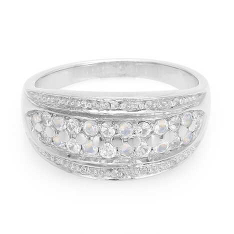 Anello in argento con Pietra di Luna Arcobaleno