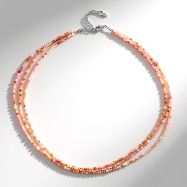 Pinkfarbener Opal-Silberhalskette