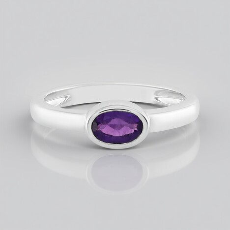 Anello in argento con Ametista Zambiana (MONOSONO COLLECTION)