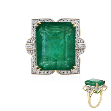Bague en or et Emeraude de Zambie AAA (D'vyere)
