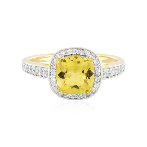 Goldener Apatit-Silberring