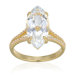 White Topaz Silver Ring