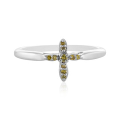 I2 Yellow Diamond Silver Ring
