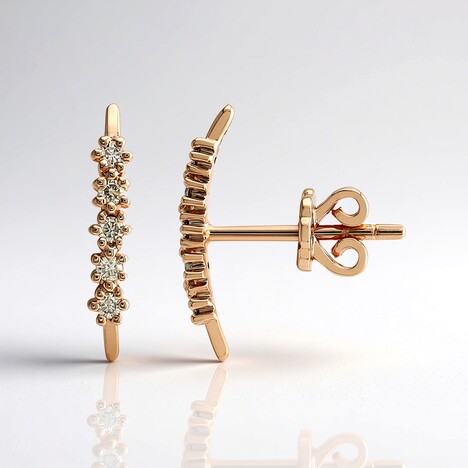 Orecchini in oro con Diamante Rose de France SI1 di Argyle (Annette)