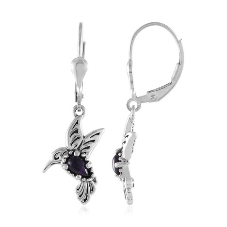 Sambia-Amethyst-Silberohrringe (Desert Chic)