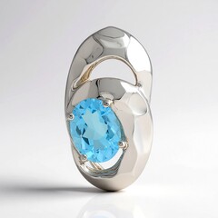 Swiss Blue Topaz Silver Pendant