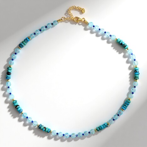 Collana in argento con Topazio Blu Cielo (Riya)
