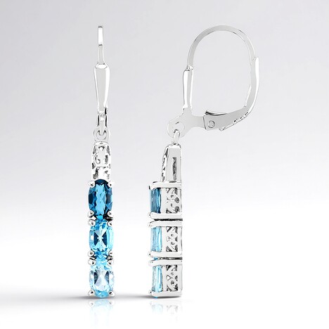Orecchini in argento con Topazio Blu Cielo