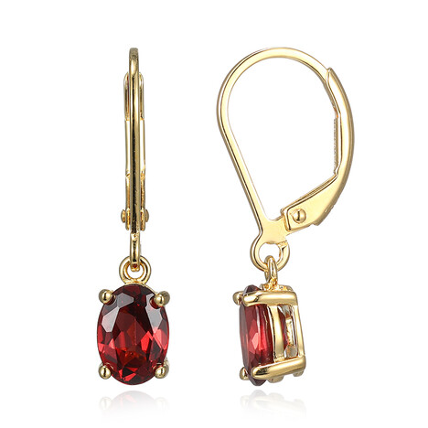 Mozambique Garnet Silver Earrings