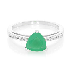 Anello in argento con Calcedonio Verde
