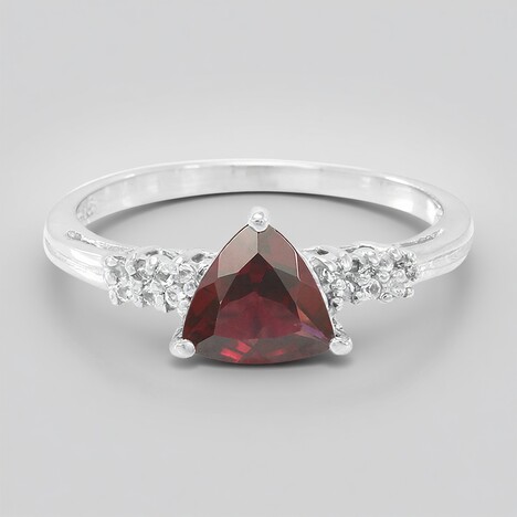 Bague en argent et Rhodolite du Rajasthan
