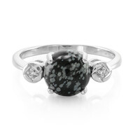 Schneeflocken-Obsidian-Silberring