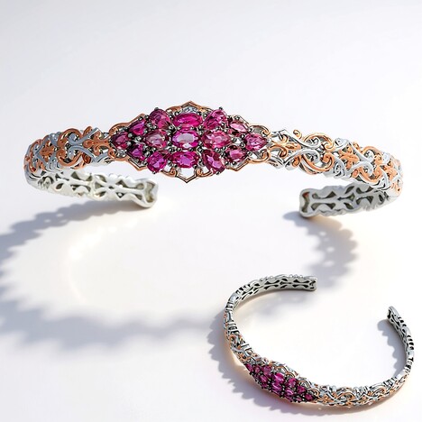 Bracelet en argent et Tourmaline rose du Brésil  (Gems en Vogue)