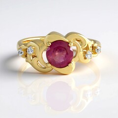 Anello in argento con Zaffiro Rosa del Madagascar