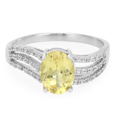 Anello in argento con Apatite Gialla