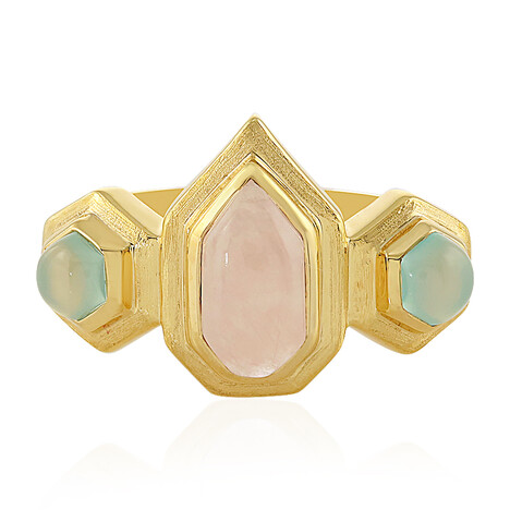 Bague en argent et Quartz rose (MONOSONO COLLECTION)