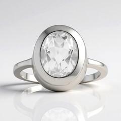Anello in argento con Topazio Bianco