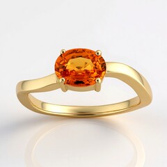 Anello in oro con Zaffiro Arancione Ban Ka Cha