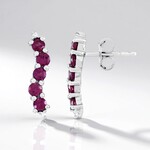 Orecchini in argento con Rodolite