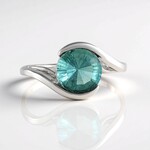 Anello in argento con Fluorite Blu Caraibico  (MONOSONO COLLECTION)