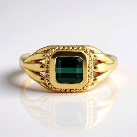 Anello in argento con Tormalina Verde di Benedito (Adela Silber)