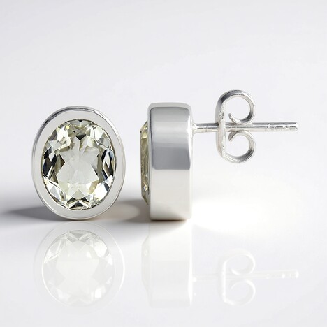 Orecchini in argento con Topazio Bianco (MONOSONO COLLECTION)