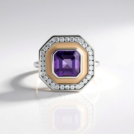 Bague en argent et Améthyste d'Uruguay