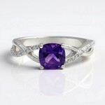 Anello in argento con Ametista Boliviana