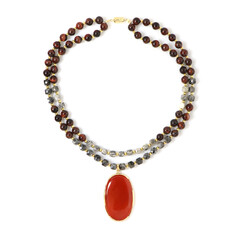 Collana in argento con Onice Rossa (Adela Silber)