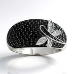 Bague en argent et Spinelle noir