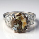 Bague en argent et Quartz Dinosaure