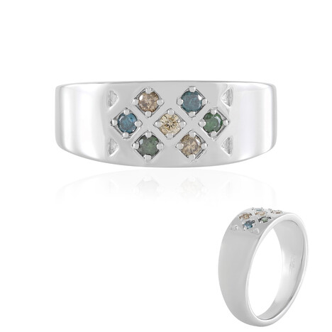 Bague en argent et Diamant chocolat I2