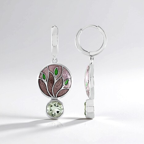 Orecchini in argento con Ametista Verde (Adela Silber)