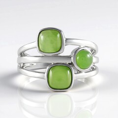 Anello in argento con Giada Canadese