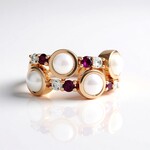 Zilveren ring met witte maanstenen (KM by Juwelo)